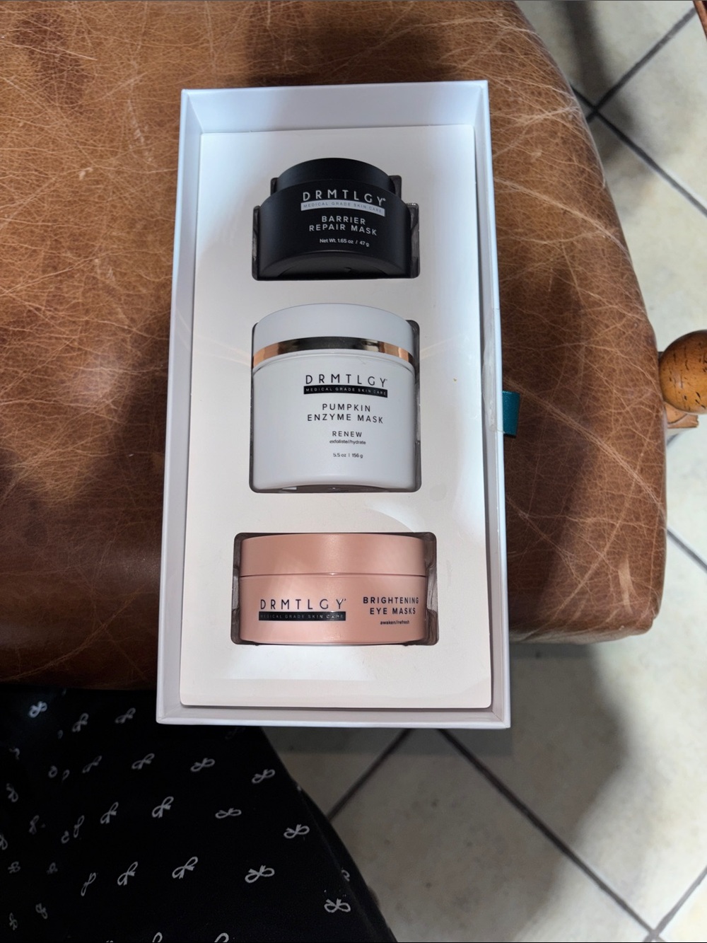 DRMTLGY 3-Piece Mask Set - Black, White & Rose Gold